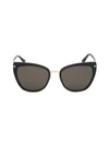 Tom Ford Anjelica 57mm Cat Eye Sunglasses In Black