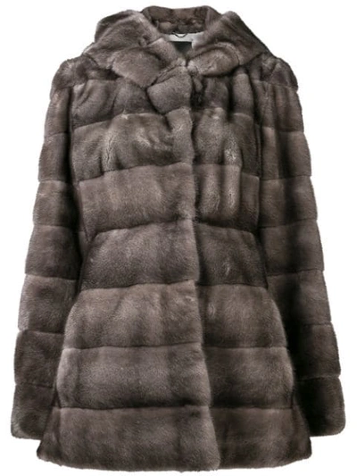 Liska Valencia Hooded Coat In Grey