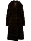 Liska Valencia Hooded Coat In Brown