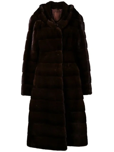 Liska Valencia Hooded Coat In Brown