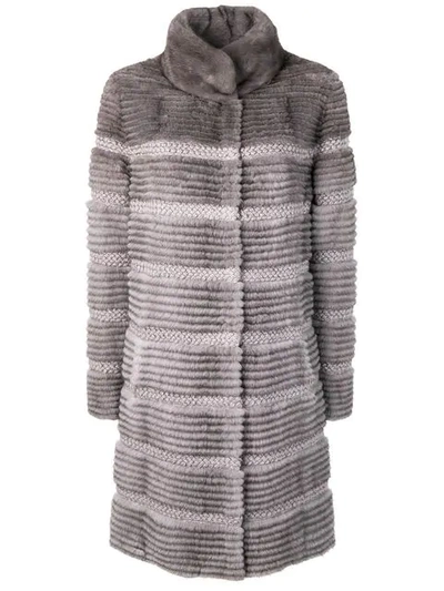 Liska Mink Fur Coat In Grey