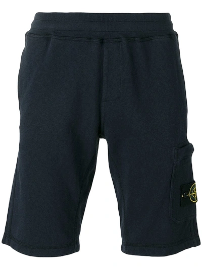 Stone Island Patch Pocket Track Shorts  In Blue