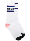 Msgm Logo Socks - White