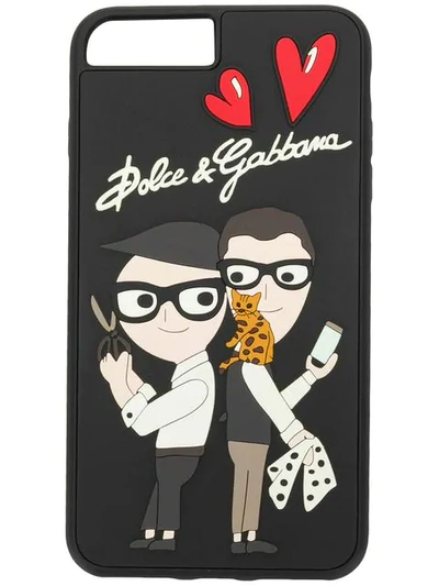 Dolce & Gabbana Designer Patch Iphone 7/8 Plus Case In Black