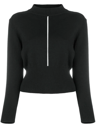 Christopher Kane Crystal Crop Sweater - Black
