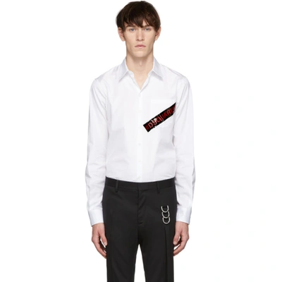 Dsquared2 Contrast Logo Shirt In 100 White