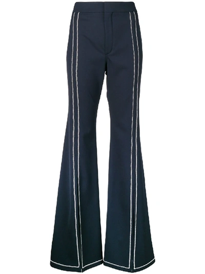 Chloé Wide Hem Trousers - Blue