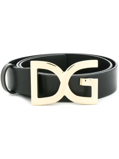 Dolce & Gabbana Dg Buckle Belt In Black