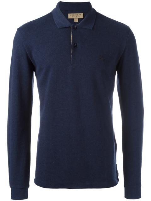 Burberry Long Sleeve Polo Shirt | ModeSens
