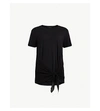 Allsaints Yato Tie-detail Jersey T-shirt In Black