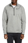 Nike Quarter Zip Pullover In Dark Grey Heather/ Black