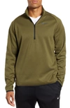 Nike Quarter Zip Pullover In Olive Canvas/ Black