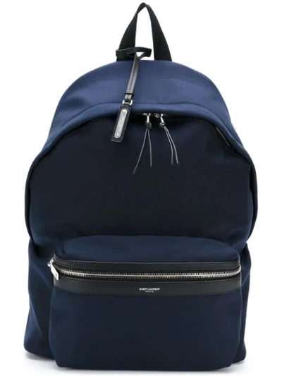 Saint Laurent Classic City Backpack In Blue