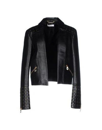 Versace Leather Jacket In Black