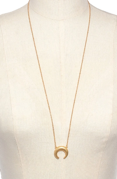 Madewell Chunky Crescent Moon Necklace In Vintage Gold