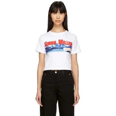Simon Miller Rando Cropped Logo T-shirt In 10052 White | ModeSens 