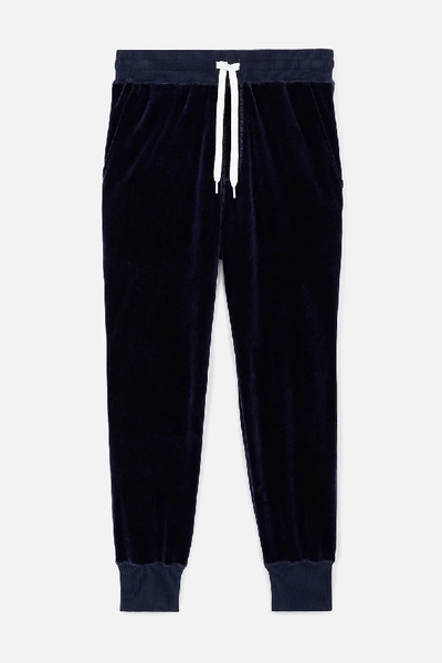 Ami Alexandre Mattiussi Velvet Trackpants In Blue