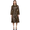 Miu Miu Belted Leopard-print Glossed-pu Cotton Trench Coat In Brown