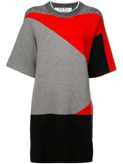 Proenza Schouler Pswl Graphic Jacquard Knit Dress In Red