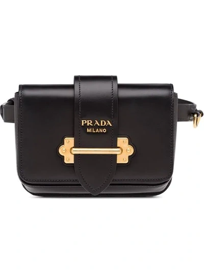 Prada Cahier Belt Bag In Black