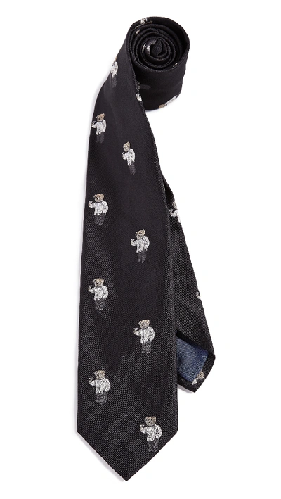 Polo Ralph Lauren Tuxedo Polo Bear Tie In Black