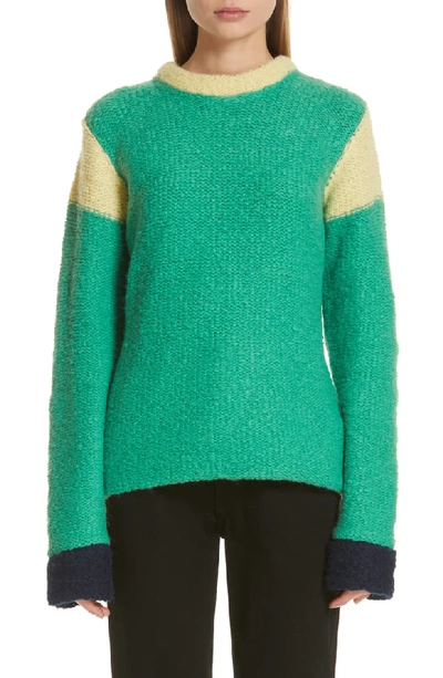 Eckhaus Latta Kermit Colorblock Sweater In Green