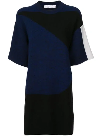 Proenza Schouler Pswl Graphic Jacquard Knit Dress In Blue