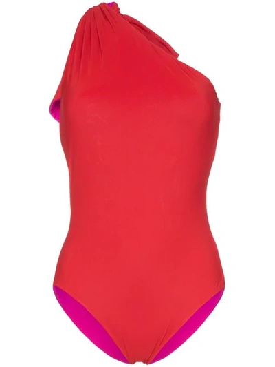 Araks Melika Reversible One Shoulder Swimsuit In Red