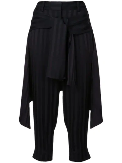 Hellessy Layered Cropped Trousers In Black