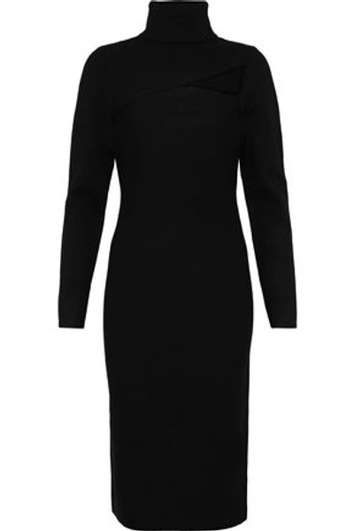 A.l.c . Woman Montero Cutout Stretch-knit Turtleneck Dress Black
