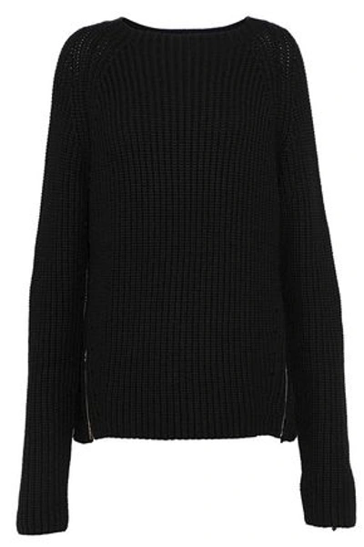 Amanda Wakeley Woman Ribbed-knit Sweater Black