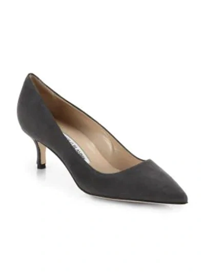 Manolo Blahnik Bb 50 Suede Pumps In Grey