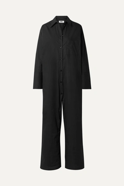 Mm6 Maison Margiela Convertible Cotton-poplin Jumpsuit In Black