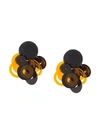 Monies Colour-block Geometric Earrings In Black