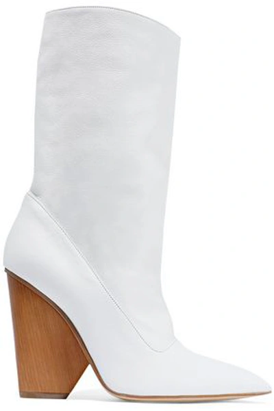 Paul Andrew Woman Judd Textured-leather Boots White