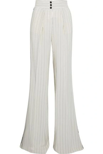 Roberto Cavalli Woman Silk-blend Jacquard Flared Pants White