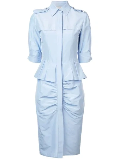 Jason Wu Collection Peplum Shirt Dress In Blue