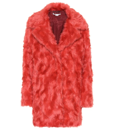 Stella Mccartney Faux-fur Chubby Coat In Red