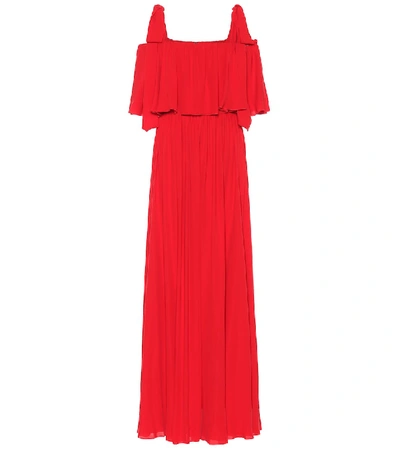 Valentino Silk Maxi Dress In Red