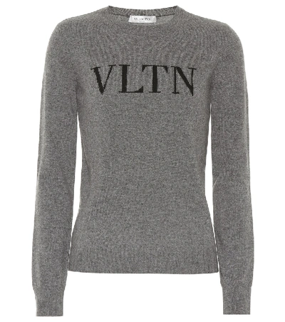 Valentino Vltn Wool And Cashmere Sweater In Grey