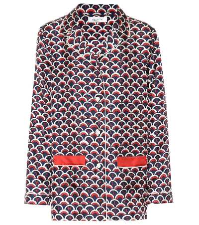 Valentino Printed Silk Twill Pajama Shirt In Multicoloured