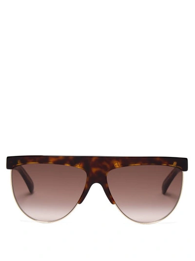 Givenchy Flat Top Tortoiseshell Sunglasses In Dark Havana/ Gold