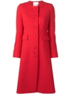 Goat Hampton Single-breasted Wool-crepe Coat In Red