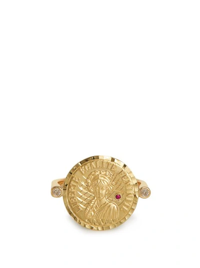 Anissa Kermiche Louise D'or 18kt Gold Diamond And Ruby Ring