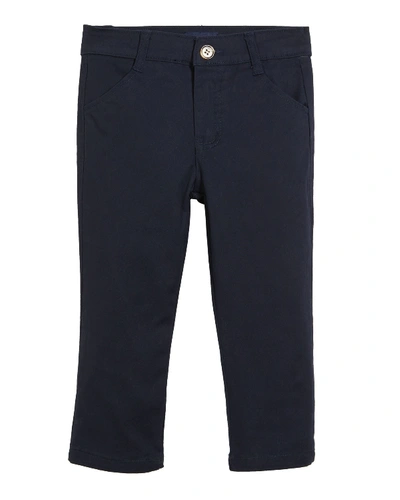 Andy & Evan Classic Twill Straight-leg Pants In Blue