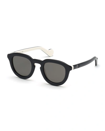 Moncler Polarized Rectangle Sunglasses In Black