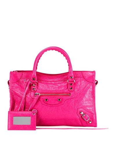 Balenciaga Classic City Nickel Small Tote Bag In Magenta