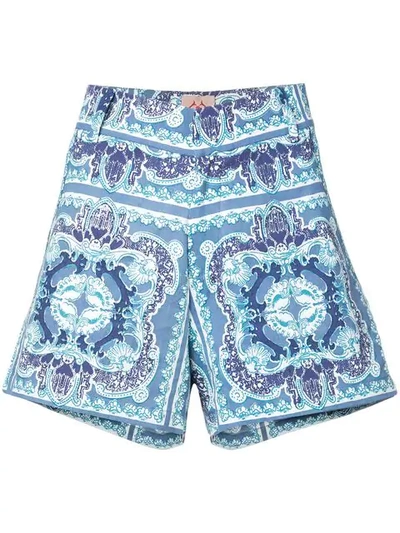 Le Sirenuse Printed Shorts In Blue