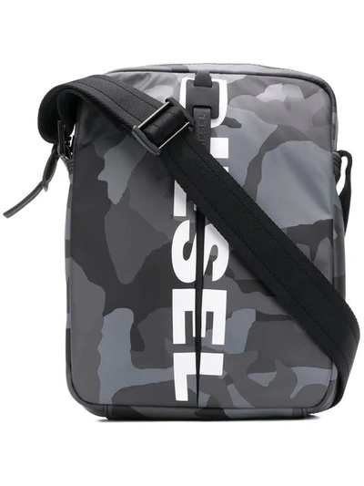 Diesel Camouflage Messenger Bag In Grey