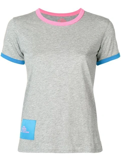 Marc Jacobs T-shirt Mit Kontraststreifen In Grey